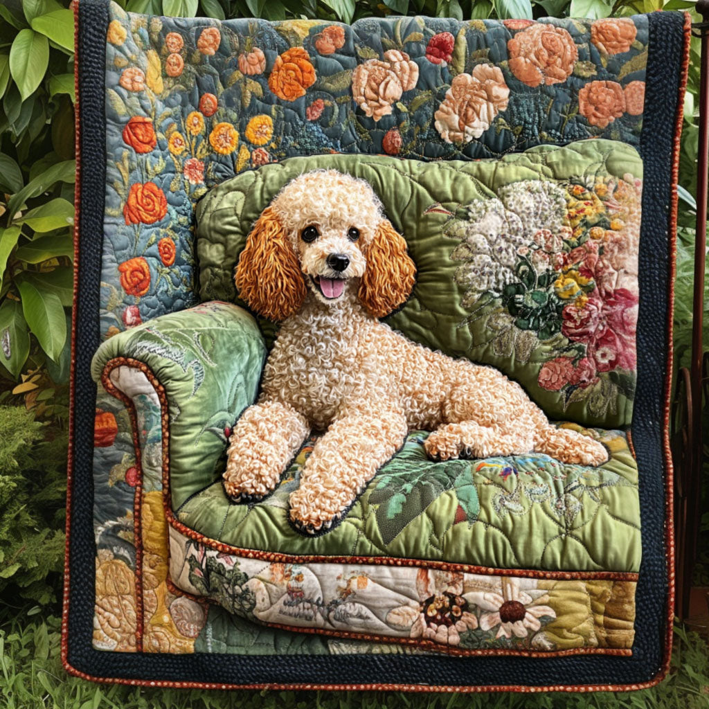 Playful Poodles Quilted Blanket