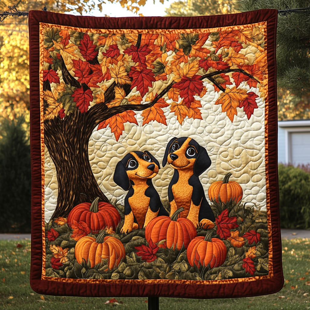 Playful Pup Parade Quilted Blanket
