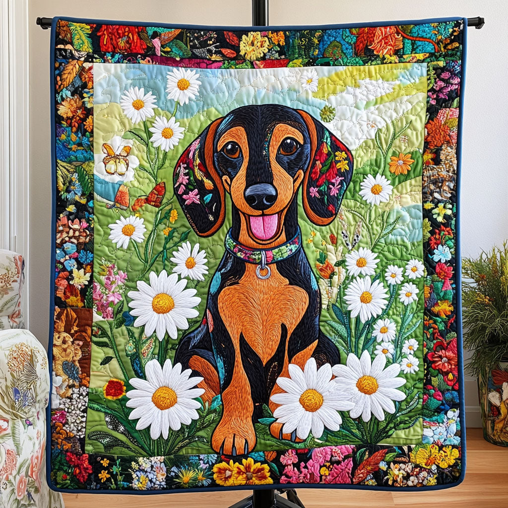 Playful Pup Quilted Blanket