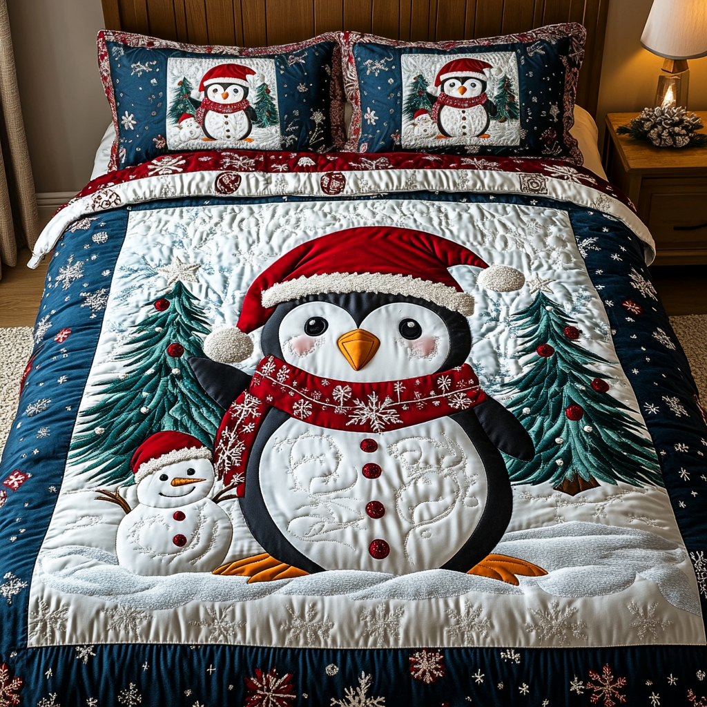 Polar Pals 3-Piece Quilted Bedding Set