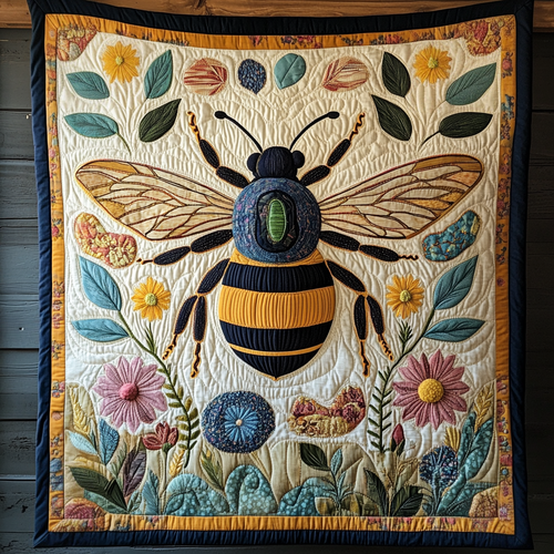 Pollen Pathways Quilted Blanket
