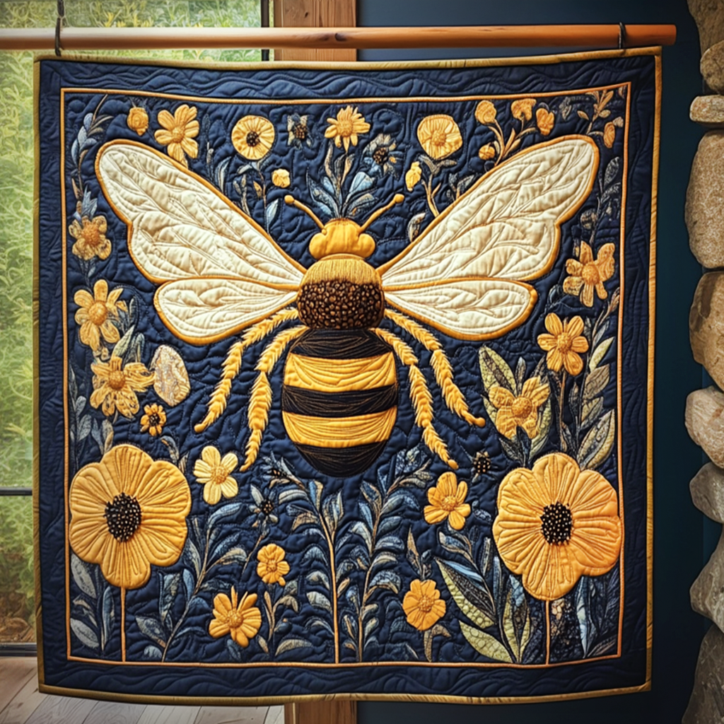 Pollinator's Paradise Quilted Blanket