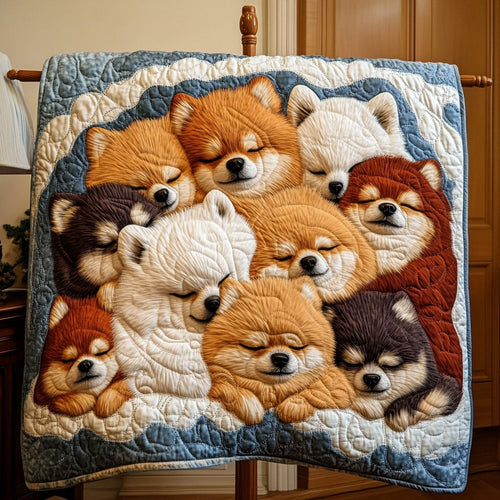 Pomeranian Bliss Quilted Blanket