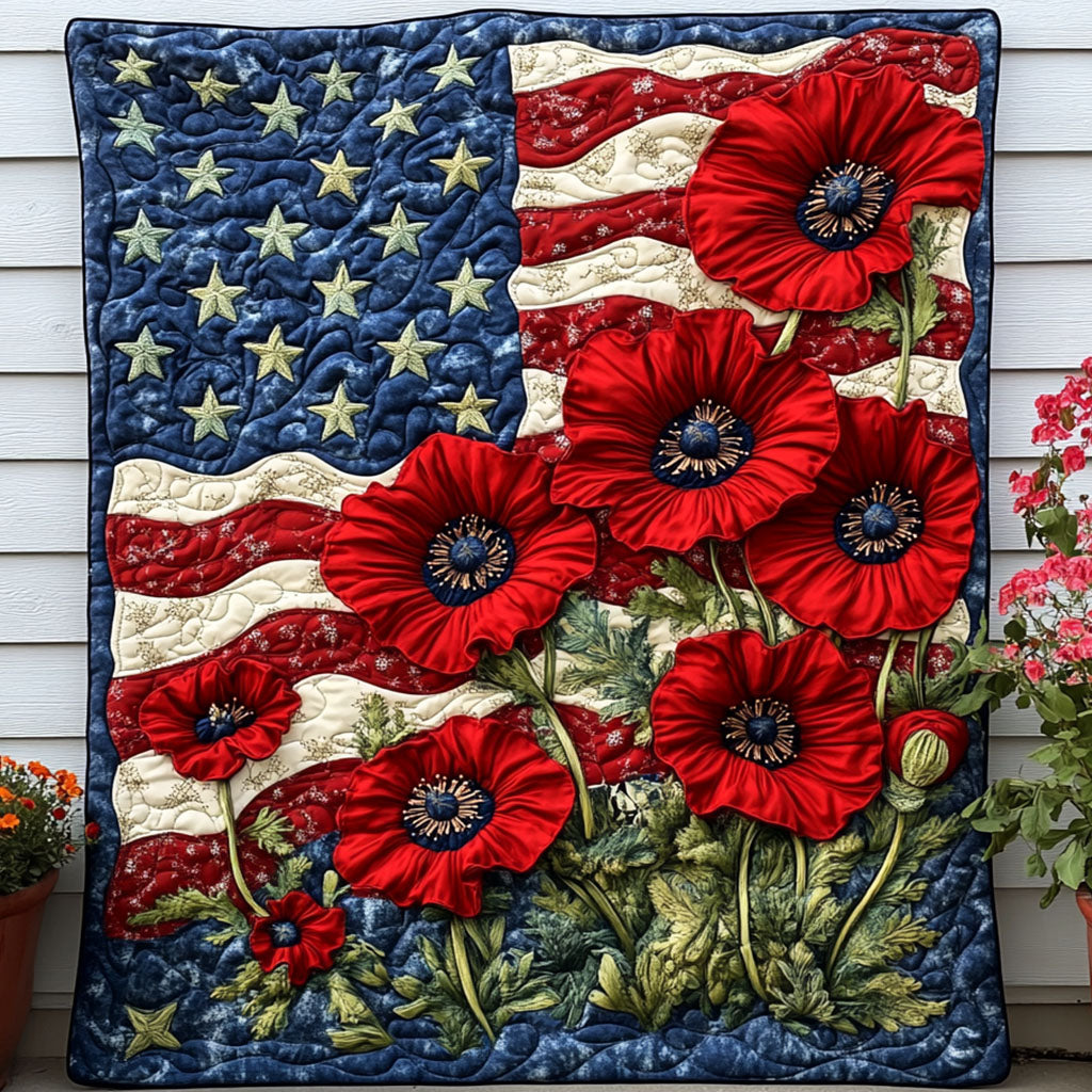 Poppy Glory Quilted Blanket