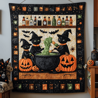 Potion Bubbles Cats Quilted Blanket