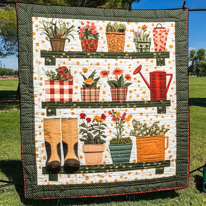 Potted Paradise Quilted Blanket