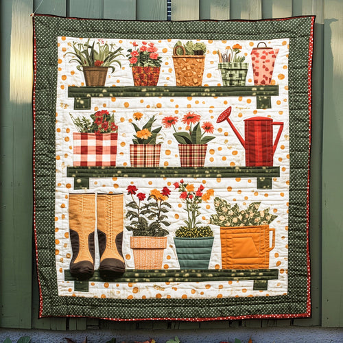 Potted Paradise Quilted Blanket