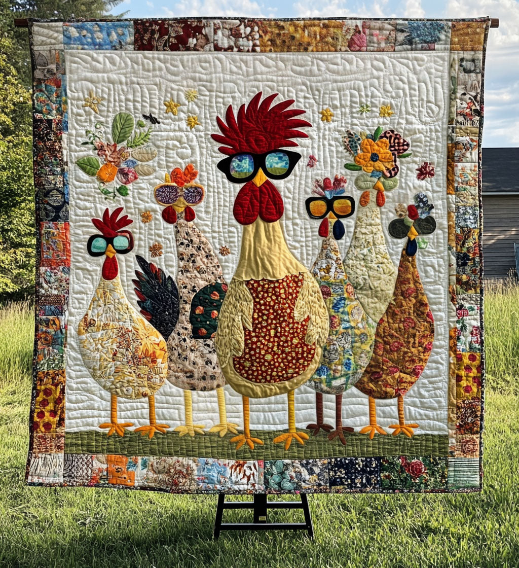 Poultry Patch Paradise Quilted Blanket