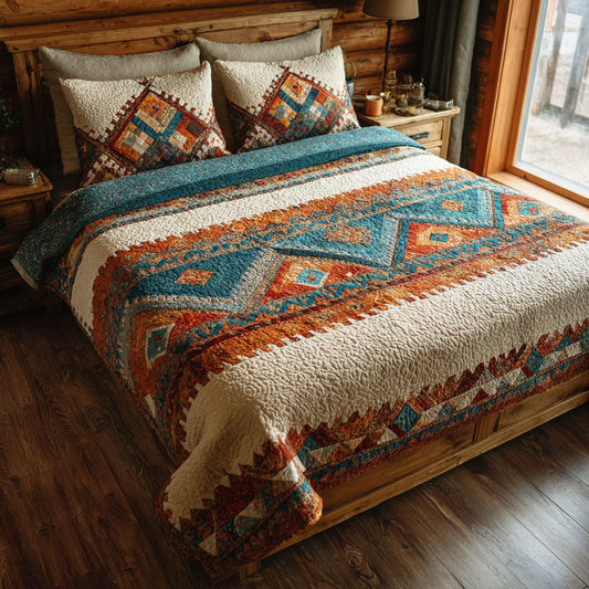 Prairie Flame 3-Piece Quilted Bedding Set