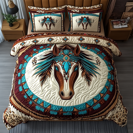 Prairie Stallion 3-Piece Quilted Bedding Set