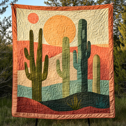 Prickly Paradise Quilted Blanket