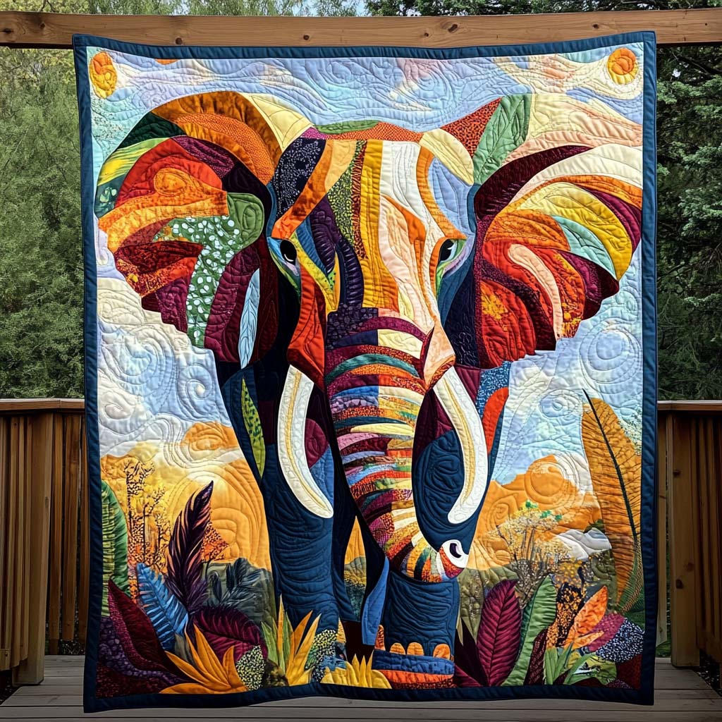 Prism Pachyderm Quilted Blanket