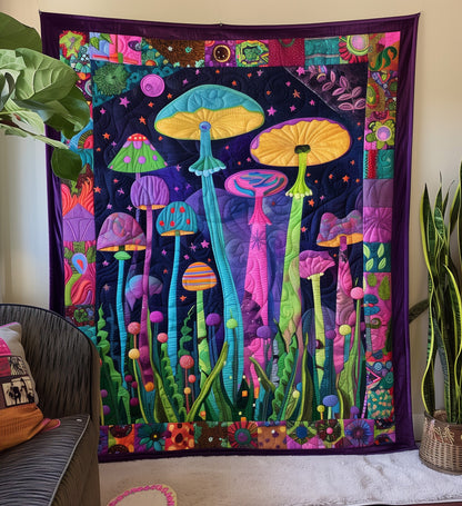 Psychedelic Peace Quilted Blanket