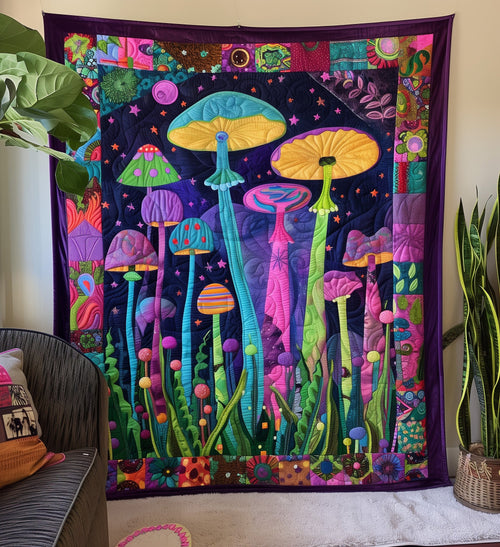 Psychedelic Peace Quilted Blanket