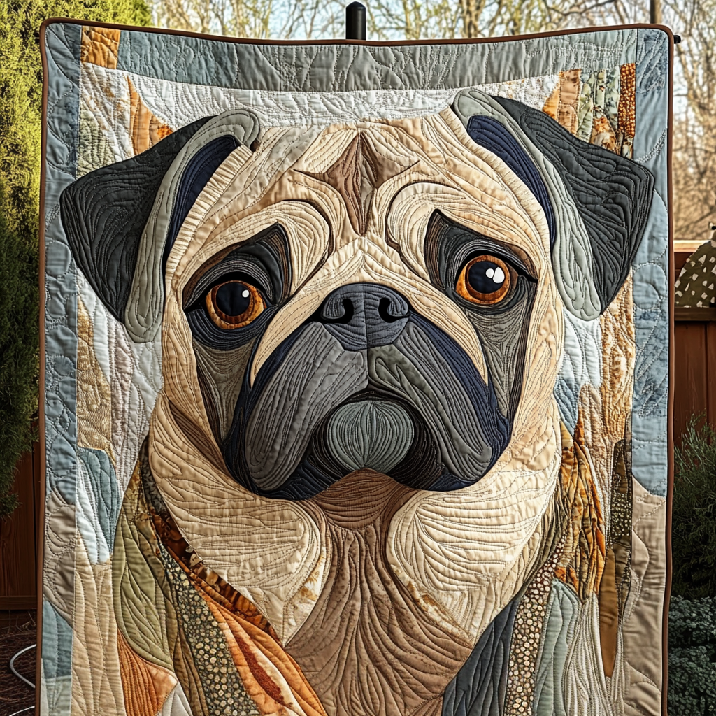 Pug Face Fantasy Quilted Blanket