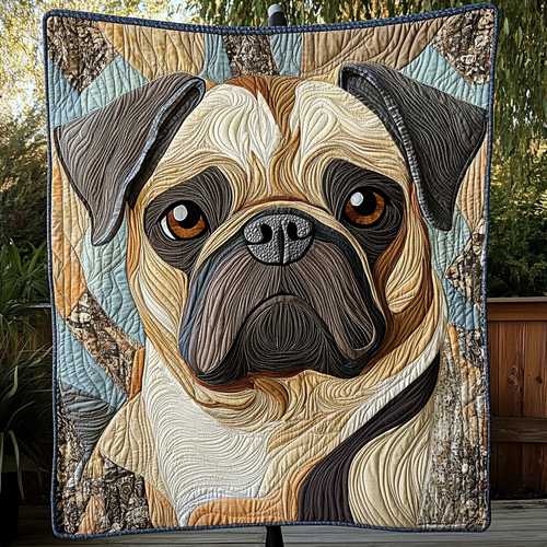 Pug Face Quilted Blanket