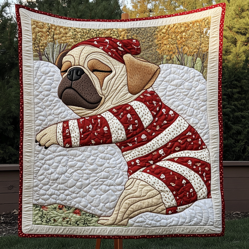 Pug Hugs And Kisses Quilted Blanket