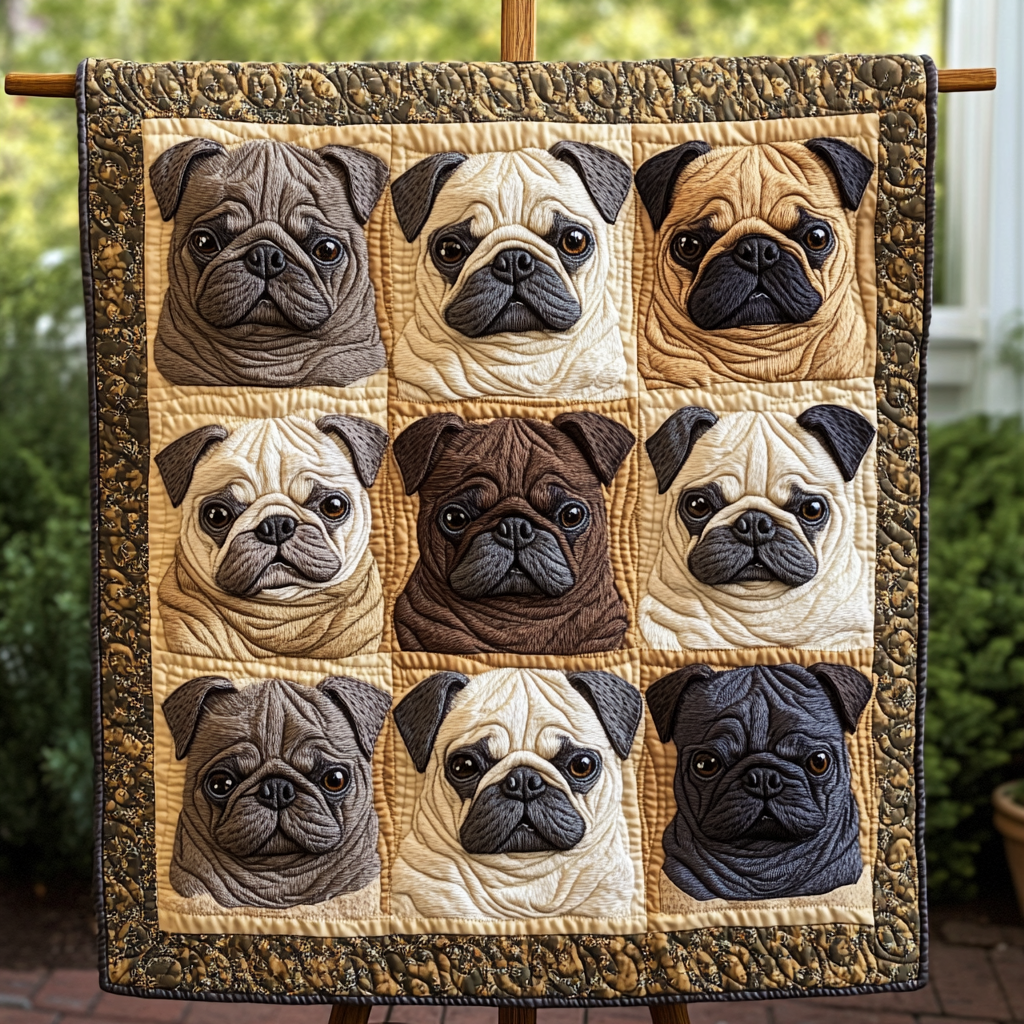 Pug Life Charm Quilted Blanket