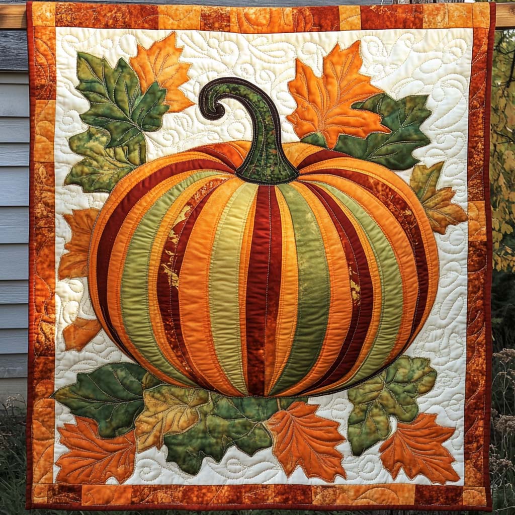 Pumpkin Delight Quilted Blanket