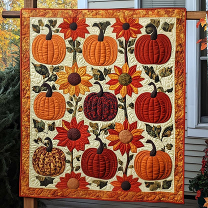 Pumpkin Grove Quilted Blanket