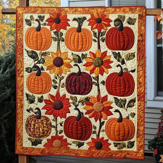 Pumpkin Grove Quilted Blanket