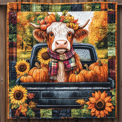 Pumpkin Patch Pickup Quilted Blanket
