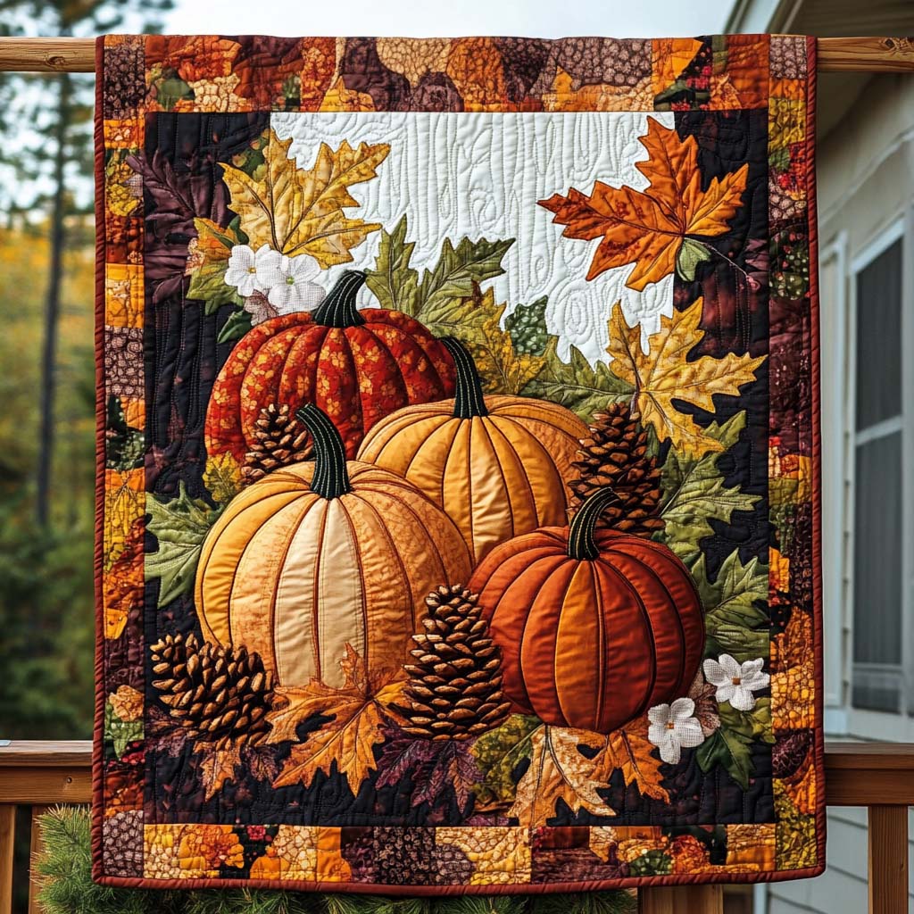 Pumpkin Patch Radiance Quilted Blanket