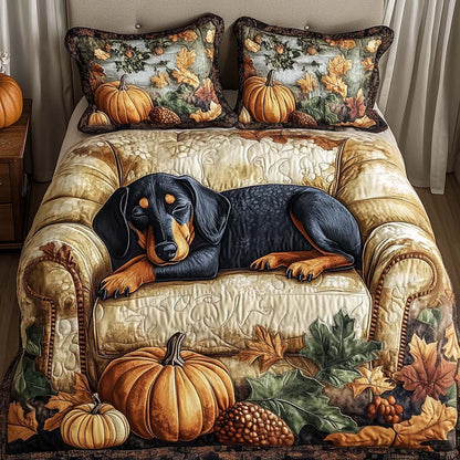 Dachshund 3-Piece Quilted Bedding Set