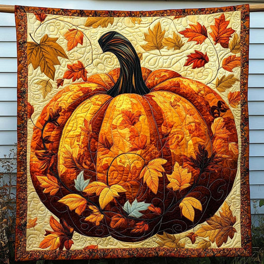 Pumpkin Spice Quilted Blanket