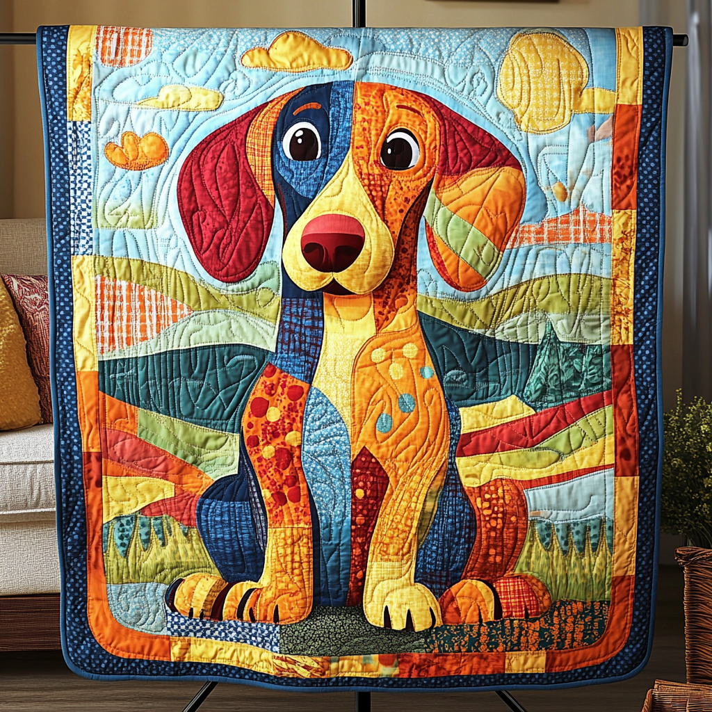 Puppy Snuggle Quilted Blanket