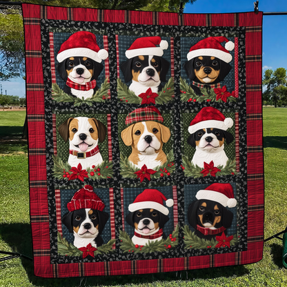 Puppy Winter Dreams Quilted Blanket