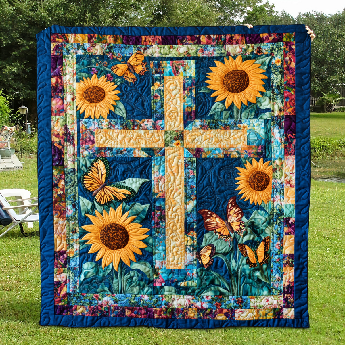 Pure Cross Quilted Blanket