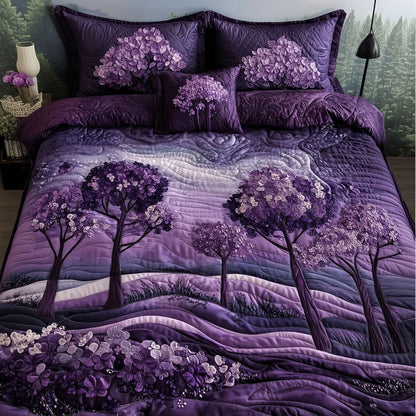 Purple Horizons 3-Piece Quilted Bedding Set
