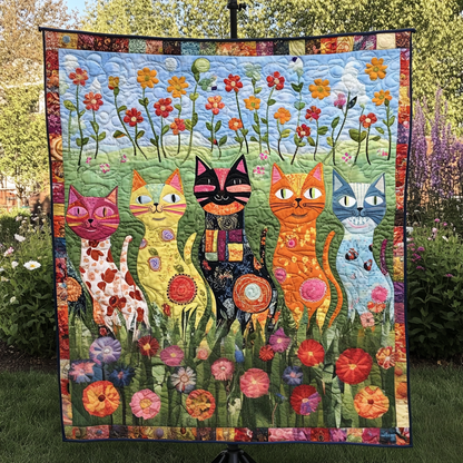 Purr Patchwork Quilted Blanket