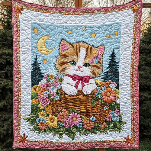 Purrfect Adventure Tale Quilted Blanket