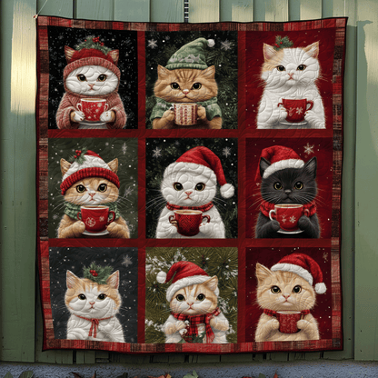 Purrfect Christmas Quilted Blanket