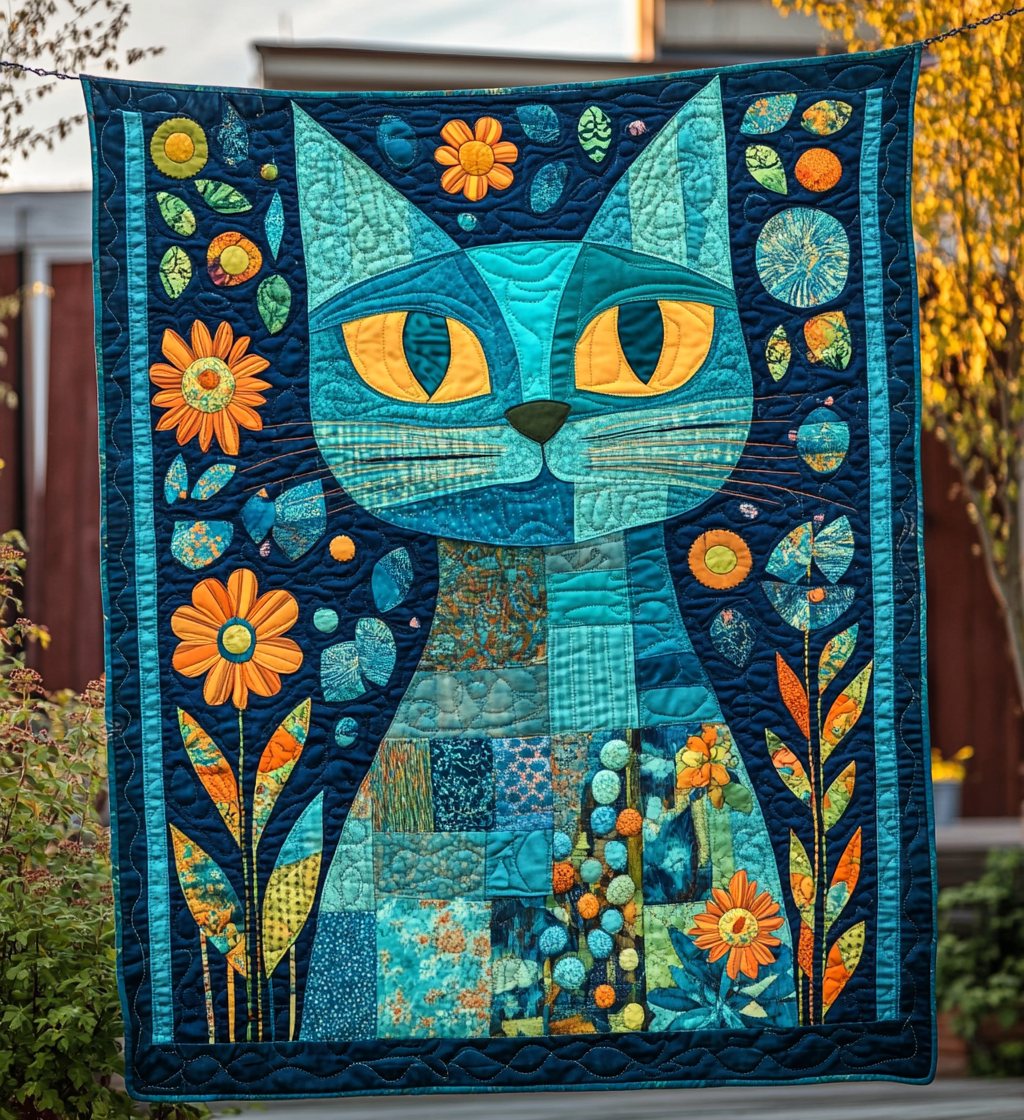 Purrfect Harmony Quilted Blanket