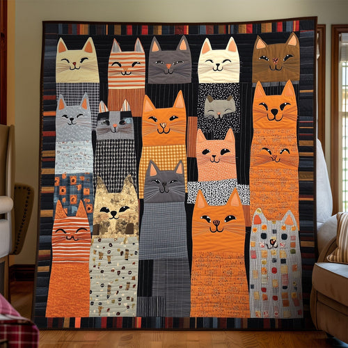Purrfect Patchwork Quilted Blanket
