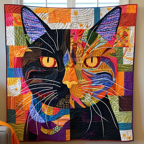 Purrfection Patterns Quilted Blanket