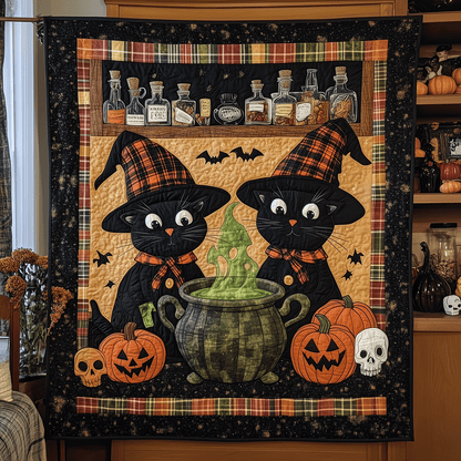 Purrfectly Bewitching Quilted Blanket