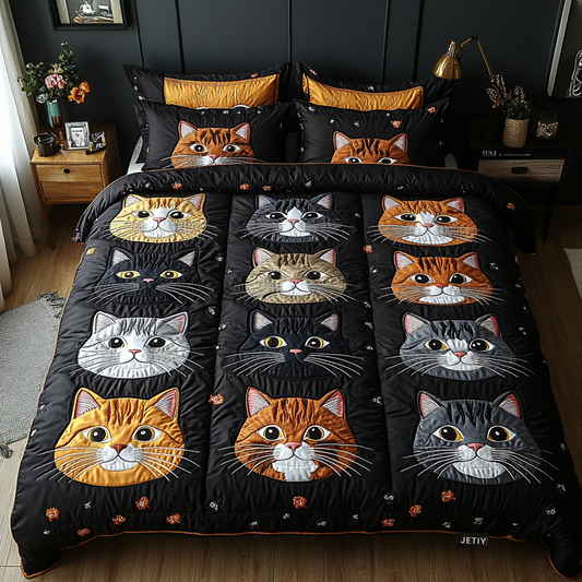 Purrfectly Cozy 3-Piece Quilted Bedding Set