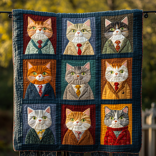 Purrfectly Patchy Quilted Blanket
