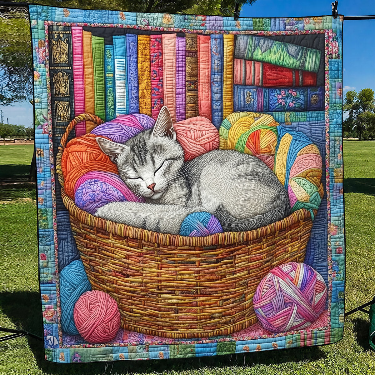 Purring Serenity Quilted Blanket