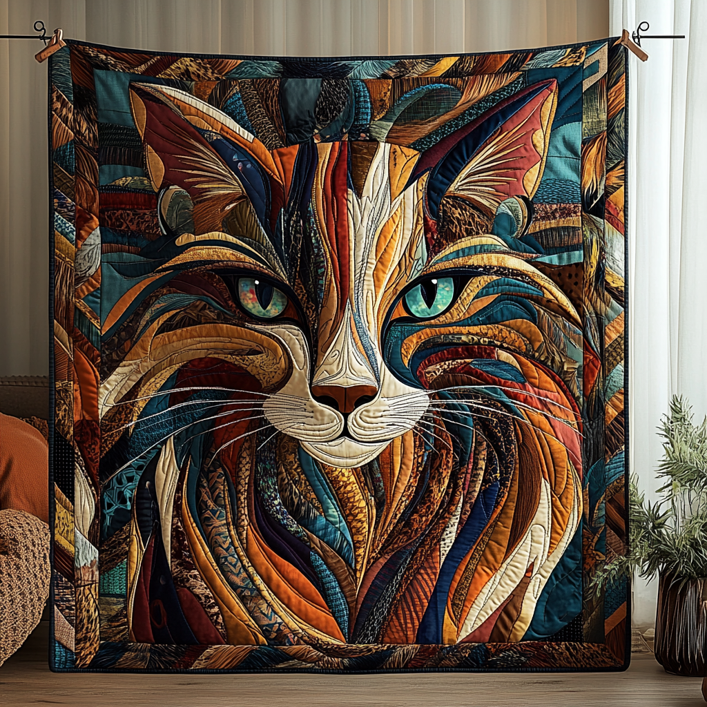 Purrs And Patches Quilted Blanket