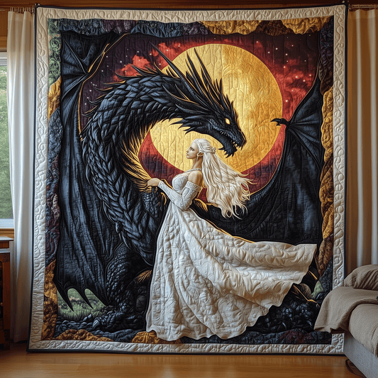 Queen of Fire Quilted Blanket