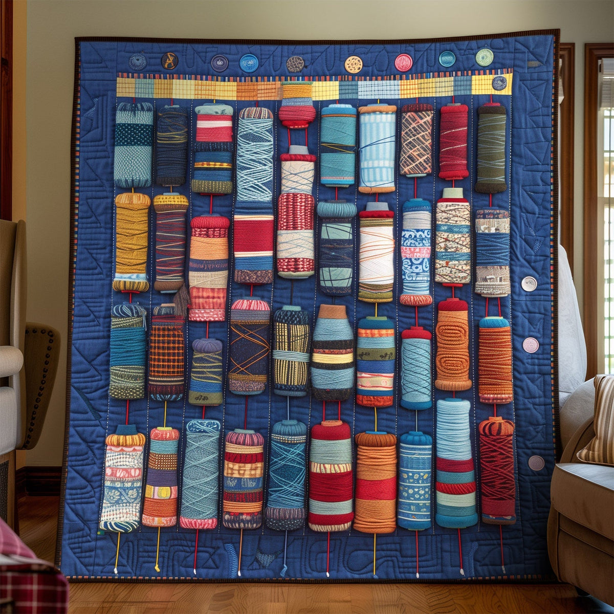 Quilter Spools Quilted Blanket