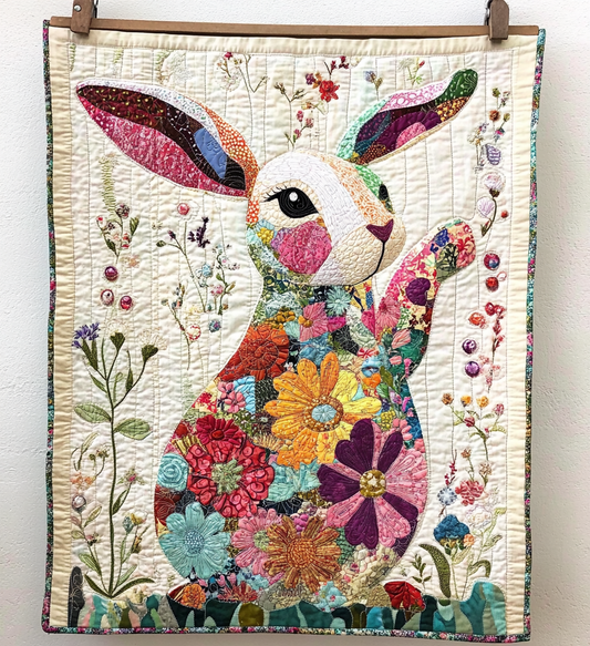 Rabbit Fiesta Quilted Blanket
