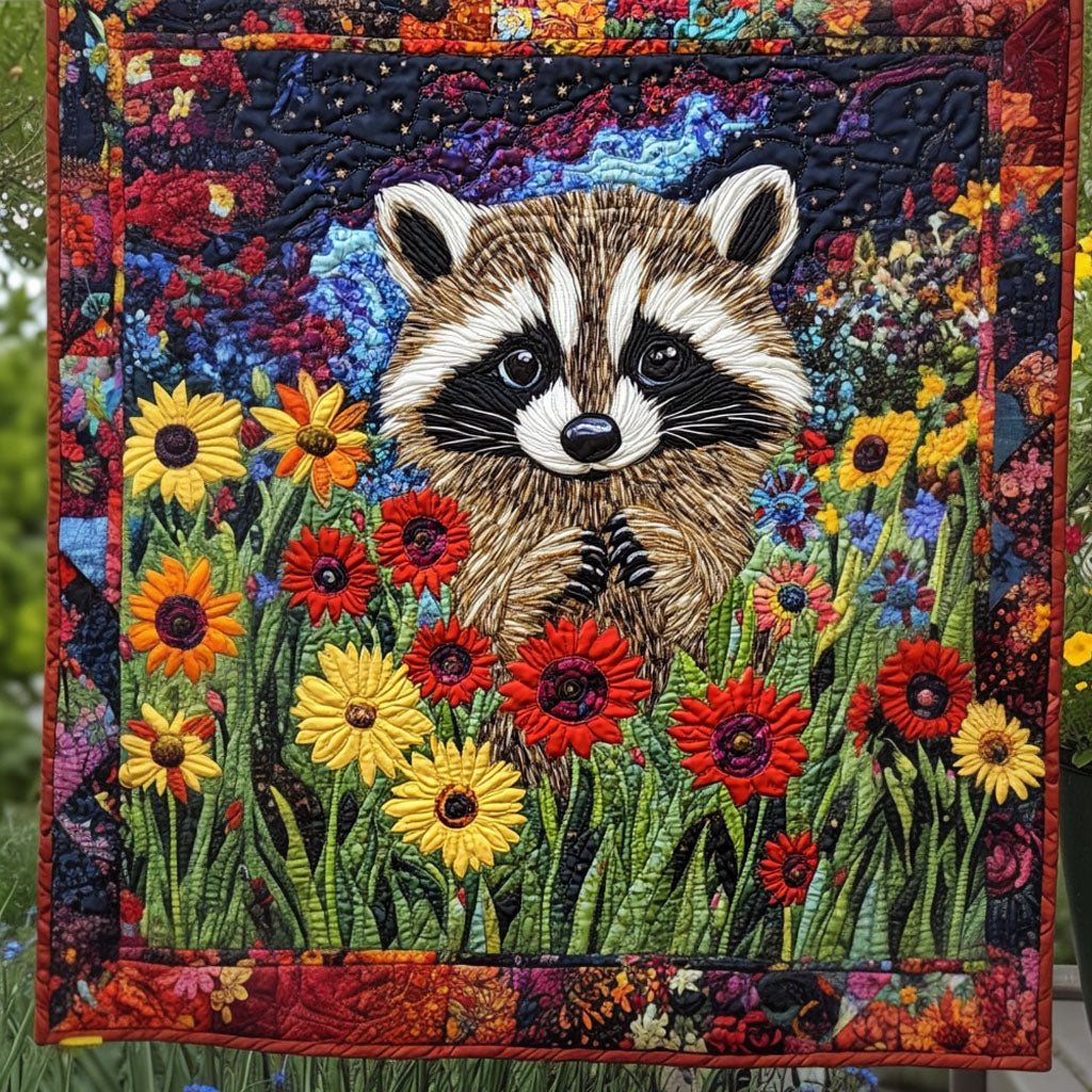 Raccoon Retreat Quilted Blanket