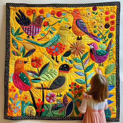 Radiant Floral Flight Quilted Blanket