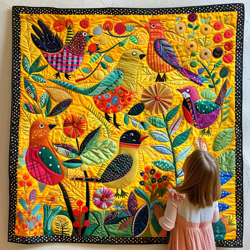 Radiant Floral Flight Quilted Blanket